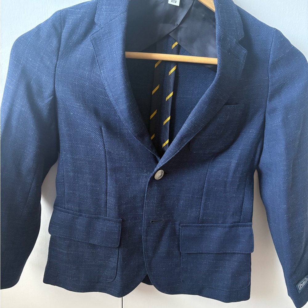Ralph Lauren Blue Blazer with Yellow Tie